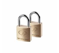 Lifeventure Pack Of 2 Mini Brass Padlocks Indoor Locks For Luggage Locker Backpack Tool Box - Keyed Alike With 3 Spare Keys