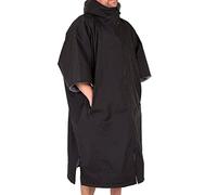 Lifeventure Fleece-Lined Changing Robe Windproof and Waterproof Poncho Ideal for Open Water Swimming, Surfing And Other Outdoor Events,Black,S-M