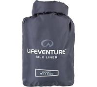 Lifeventure Silk Sleeping Bag Liner Lightweight Travel and Camping Sheet to Use Alone or to Add Warmth to Sleeping Bag, Grey, Rectangular (185 x 85 cm)