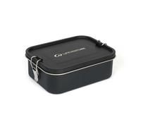 Lifeventure Stainless Steel Lunch Box; Mess Tin Container for Food, Black