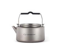 Lifeventure Superlight 1 Litre Titanium Kettle with Folding Handles, Easy Pour Spout & Ventilated Lid, Silver