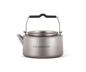 Lifeventure Superlight 1 Litre Titanium Kettle with Folding Handles, Easy Pour Spout & Ventilated Lid