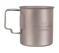Lifeventure Titanium Travel Mug 450ml Ultralight Camping Cup Folding Handle