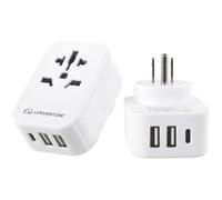 Lifeventure USA Travel Adapter with USB + USB C, unisex, black Onesize