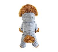 LifeWheel 4 Legs Cotton Pet Cat Dog Hoodies Clothes Coat Jumpsuit Puppy Jacket Pullover Outwear Costume, Grey Large
