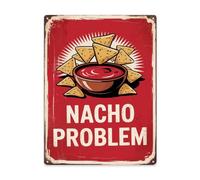 LifeWheel Indoor Warm Retro 12x16 Inch Metal Wall Decor Accent With Nacho Problem Modern Retro Home Detail For Bedroom Or Reading Nook Vintage With Classic Retro Character Interior Wall Accent
