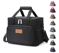 Lifewit 15L (24 Cans) Insulated Lunch Bag, Cooler Bag for Lunch/Work/School/Beach/Picnic (Black)