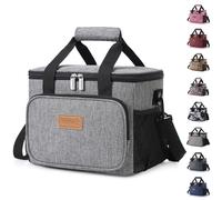 Lifewit 15L (24 Cans) Insulated Lunch Bag, Cooler Bag for Lunch/Work/School/Beach/Picnic (Grey)