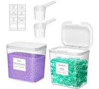 Lifewit 2 Pack Laundry Pods Container with Labels, Scoops and Pop-up Lid, Detergent/Powder/Capsule/Pot/Washing Tablets Storage Holder for Laundry, Bathroom, Kitchen Organisation,0.72gal