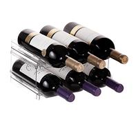 Lifewit 2 Tier Stackable Water Bottle Storage Organiser for Cupboard, Plastic Wine Racks Holds 6 Drinks Bottle up to 3.8" Diameter for Kitchen/Fridge/Cabinet, 28 x 19 x 15 cm/11 x 7.5 x 5.7 inches