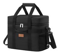 Lifewit 20L 30-Can Soft Cooler Bag with Hard Liner, Large Insulated Picnic Lunch Bag Box Soft-Sided Cooling Bag for Camping、BBQ、Family Outdoor Activities, Black