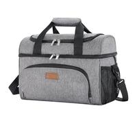 Lifewit 23L Insulated Cooler Bag, Double Compartment Refrigerant Bag, Grey