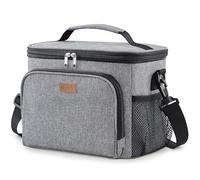 Lifewit 24L Insulated Lunch Bag for Men, 40-Can Cool Bag Lunch Box, Grey