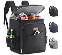 Lifewit 26L 34-Can Insulated Cooler Picnic Backpack Cool Bag, Large Picnic Bag Leakproof Portable Soft Food Cooler Box for Men Women for Outdoor, Picnic, Beach, BBQ, Camping, Travel, Family, Black