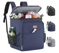 Lifewit 26L 34-Can Insulated Cooler Picnic Backpack Cool Bag, Large Picnic Bag Leakproof Portable Soft Food Cooler Box for Men Women for Outdoor, Picnic, Beach, BBQ, Camping, Travel, Family, Dark Blue