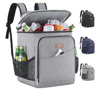 Lifewit 26L Insulated Cooler Picnic Backpack, 34-Can Large Cool Bag, Grey