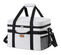 Lifewit 30L Soft Cooler Bag with Hard Liner, Large Insulated Picnic Lunch Bag Box Soft-Sided Cooling Bag for Camping、BBQ、Family Outdoor Activities, Silk Gray