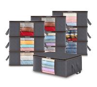 Lifewit 35L Clothes Storage Bag Foldable Storage Boxes with Lids Underbed Wardrobe Storage Organiser with Sturdy Fabric Clear Window for Clothing Bed