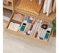 Lifewit 4 Pack Drawer Dividers 2.36" High, 16"-22" Adjustable Drawer Organizer with 8 Inserts for Utensils/Clothes/Makeup, Plastic Expandable Separators in Kitchen/Dresser/Bedroom/Bathroom/Office