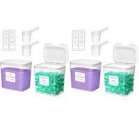 Lifewit 4 Pack Laundry Pods Container with Labels, Scoops and Pop-up Lid, Detergent/Powder/Capsule/Pot/Washing Tablets Storage Holder for Laundry, Bathroom, Kitchen Organisation,0.72gal