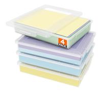 Lifewit 4 Pack Paper Organiser Storage, 32 x 23 cm/12x9 Multi-Purpose Plastic File Box with Latching Lids, Containers for A4, 8.5" x 11" Letter, Scrapbook, Document, Magazine, Art Supplies, Clear