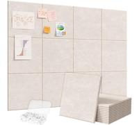 Lifewit 48"x 36" Felt Bulletin Board with Self-Adhesive, 12 Pack Cork Board Alternative for Walls, Large Pin Board Vision Board Message Board with 50 Pushpins for Office Decor, Room Decor, Oatmeal