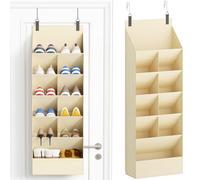 Lifewit 6 Tier Over the Door Shoe Organiser Hanging Rack Holder, Beige | Fabric Hanging Shoes Shlef with 11 Large Deep Pockets for Closet, Dorm Storage, Fit Up to 12 Pair Sneakers, Boots