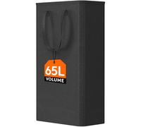 Lifewit 65L Slim Laundry Basket with Handles, Foldable Washing Baskets for Small Spaces, Dirty Clothes Hamper Bin for Bathroom, Bedroom, Laundry Room & College Dorm, Black