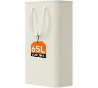 Lifewit 65L Slim Laundry Basket with Handles, Foldable Washing Baskets for Small Spaces, Dirty Clothes Hamper Bin for Bathroom, Bedroom, Laundry Room & College Dorm, White