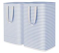 Lifewit 80L Collapsible Laundry Basket, 2 Pack, Extended Handles, Blue | Foldable Washing Hamper, Dirty Clothes Basket, Laundry Bin for Storage, Clothes and Toys in Bedroom and Bathroom