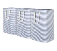 Lifewit 80L Collapsible Laundry Basket, 3 Pack, Extended Handles, Blue | Foldable Washing Hamper, Dirty Clothes Basket, Laundry Bin for Storage, Clothes and Toys in Bedroom and Bathroom