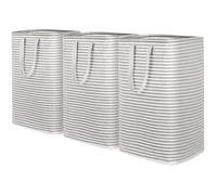 Lifewit 80L Collapsible Laundry Basket, 3 Pack, Extended Handles, Grey | Foldable Washing Hamper, Dirty Clothes Basket, Laundry Bin for Storage, Clothes and Toys in Bedroom and Bathroom