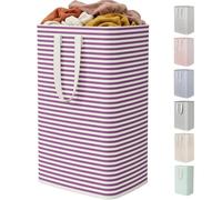 Lifewit 80L Collapsible Laundry Basket with Extended Handles, Purple | Foldable Washing Hamper, Dirty Clothes Basket, Laundry Bin for Storage, Clothes and Toys in Bedroom and Bathroom