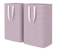Lifewit 80L Laundry Basket, 2 Pack, Large Foldable, Purple | Laundry Hamper, Laundry Sorter, Storage Box with Handles for Clothes and Towels
