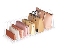 Lifewit Adjustable Handbag Organiser for Wardrobe, 24.7 cm Tall Clear Plastic Purse Organiser for Closet, 4 Pack Bag Shelf Divider in Bedroom/Closet, Handbag Storage Solutions 35 x 24 cm/14 x 9.5