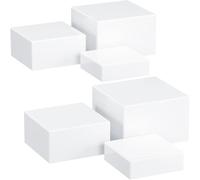 Lifewit Buffet Risers and Stands, Food Risers for Buffet Table, Catering Dessert Cake Collectibles Jewelry Display Stand for Party, White Cube Boxes Nesting Risers, 2 Set (6", 7", 7.8'')
