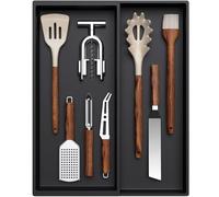 Lifewit Cutlery Drawer Organiser, Expandable Kitchen Utensil Organiser, 2 Compartment Cutlery Trays for Kitchen Drawers, Cutlery Holder Knife Fork Spoon, Black