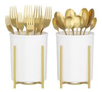 Lifewit Cutlery Holder, BPA-Free Plastic Cutlery Drainer & Drying Rack, Kitchen Organiser for Spoons, Forks, Knives,Utensil, 2 Pack