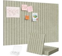 Lifewit Felt Slatted Bulletin Board with Self-Adhesive, 90 x 60 cm-6 Pack Cork Board Alternative, Pin Board Vision Board Message Board with 30 Pushpins for Office Decor, Room Decor, Sage