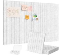 Lifewit Felt Slatted Bulletin Board with Self-Adhesive, 90 x 60 cm-6 Pack Cork Board Alternative, Pin Board Vision Board Message Board with 30 Pushpins for Office Decor, Room Decor, Grey