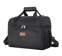 Lifewit Insulated Cooler Bag Shopping Bag 15L Picnic Bag for Beach/Sport, Double Compartment Refrigerant Bag, Black