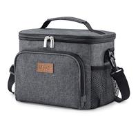 Lifewit Insulated Lunch Bag for Men, Thermal Lunch Box for Women Cool Bag, Reusable Leakproof Lunch Tote Bag with Adjustable Shoulder Strap for Adult for Work/Picnic/Beach, Dark Gray 9L