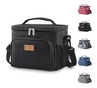 Lifewit Insulated Lunch Bag for Men, Thermal Lunch Box for Women Cool Bag, Reusable Leakproof Lunch Tote Bag with Adjustable Shoulder Strap for Adult for Work/Picnic/Beach, Black 9L