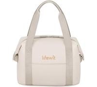 Lifewit Insulated Lunch Bag for Women, Thermal Lunch Box Container Organizer with Zips for Adult Men, Lightweight Waterproof Tote Bag for Work Picnic Travel, Cream,6L