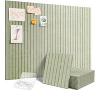 Lifewit Large Felt Pin Board with Self-Adhesive 120X90cm-12 Pack for Wall | Cork Board for Walls Alternative, Notice Boards with 50 Pushpins, Bulletin Board for Classroom Home Office Decor, Sage