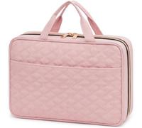 Lifewit Large Hanging Toiletry Bag, Travel Wash Bag, Rose Blush | Make Up Bag for Women with 4 Compartments and Clear Pockets, Foldable Travel Toiletries Organiser with Hook