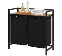 Lifewit Laundry Hamper 2 Sections, 95 L Laundry Basket with Shelf and Double Pull-Out Removable Bags, Laundry Sorter for Laundry Room Bedroom Bathroom Dorm, Black