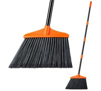Lifewit Outdoor/Indoor Broom Heavy Duty, Sweeping Soft Floor Brush with 53" Extendable Long Handle, Household Angle Corner Brooms for Kitchen, Patio,