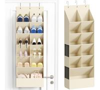Lifewit Over the Door Shoe Organizers, 1 Pack Hanging Shoe Rack with 11 Pockets, 5 Layers Shoe Holder for Closet Door Storage Includes Boots, Toys, Water Bottles, Daily Necessities, Beige