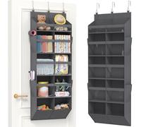 Lifewit Over the Door Storage, Clear Hanging Organiser with 4 Side Pockets, Anti Tilt 40 lbs Load Behind Door for Dorm, University Essentials, Room, Bedroom, Nursery,1Pack, 10 Section Grey